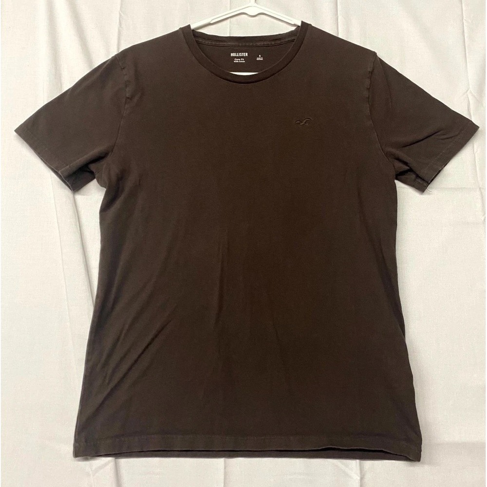 Hollister Core Fit T Shirt Mens Small Black Cotton Logo Crew Neck Summer Tee